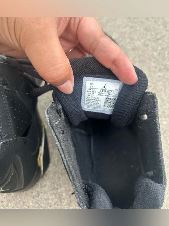 JORDAN Kids Black High-Top Sneakers with Gold Accents - Picture 5 of 5